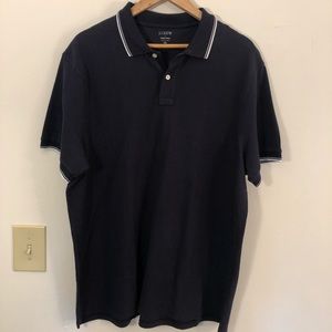 J Crew Blue Pique Polo NWT
